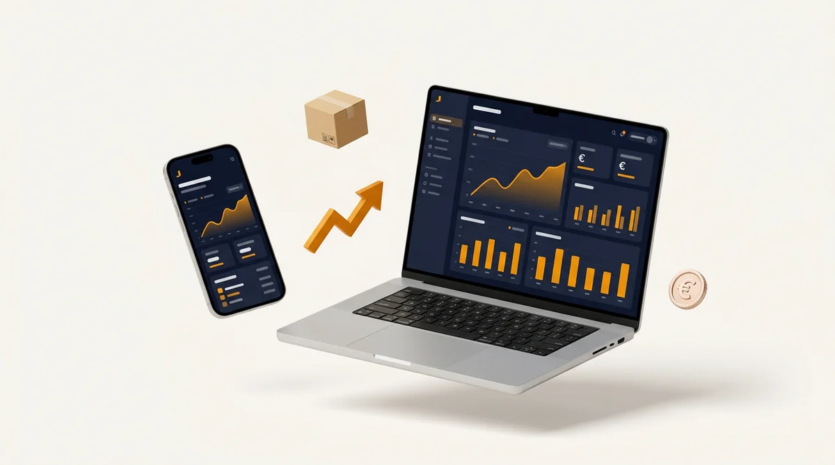 RockMyListing Dashboard auf Laptop und Smartphone